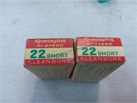 Two vintage boxes of Remington 22 short