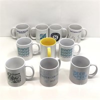 10 Various 10 oz Coffee Mugs