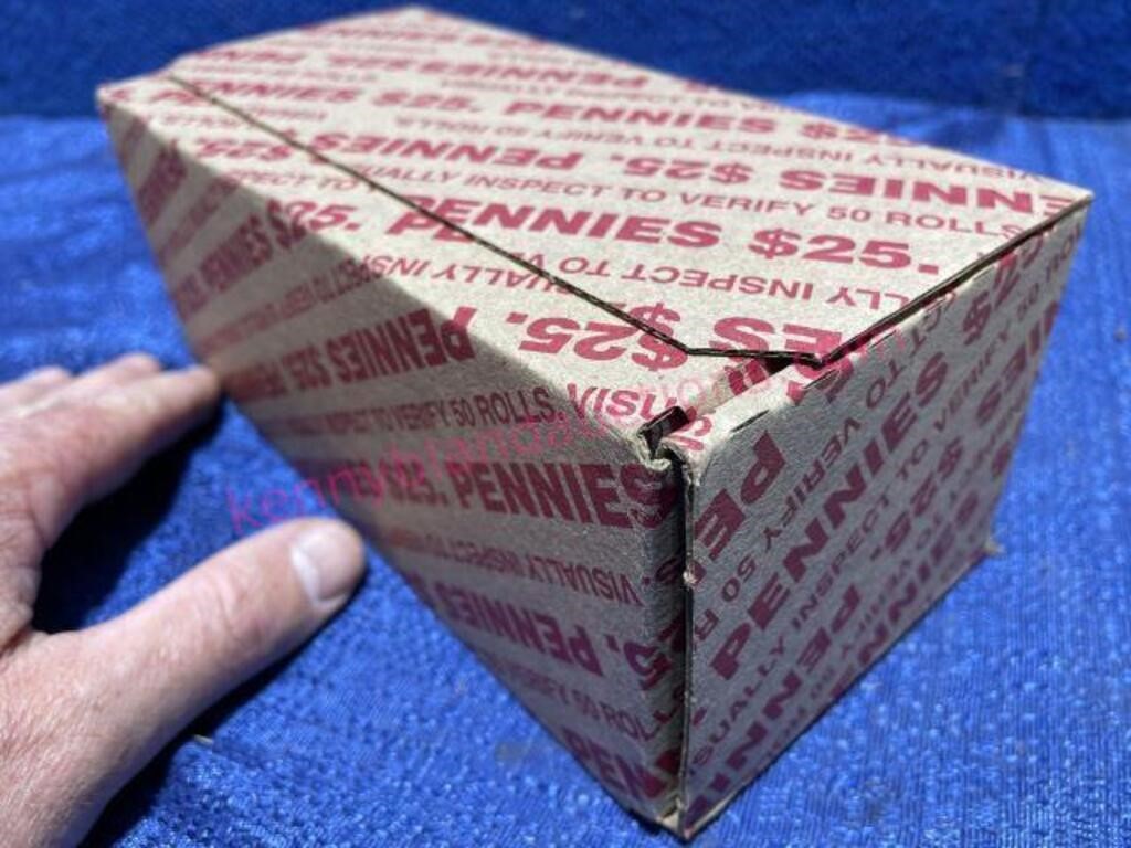 (50) Rolls of Lincoln pennies (14-lbs) "Brick" box