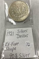 Lot 32- 1921 Silver Dollar 90% Silver