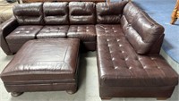 11 - SECTIONAL SOFA W/ LARGE OTTOMAN