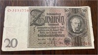 1929 Reichsmarks German Bank Note 20