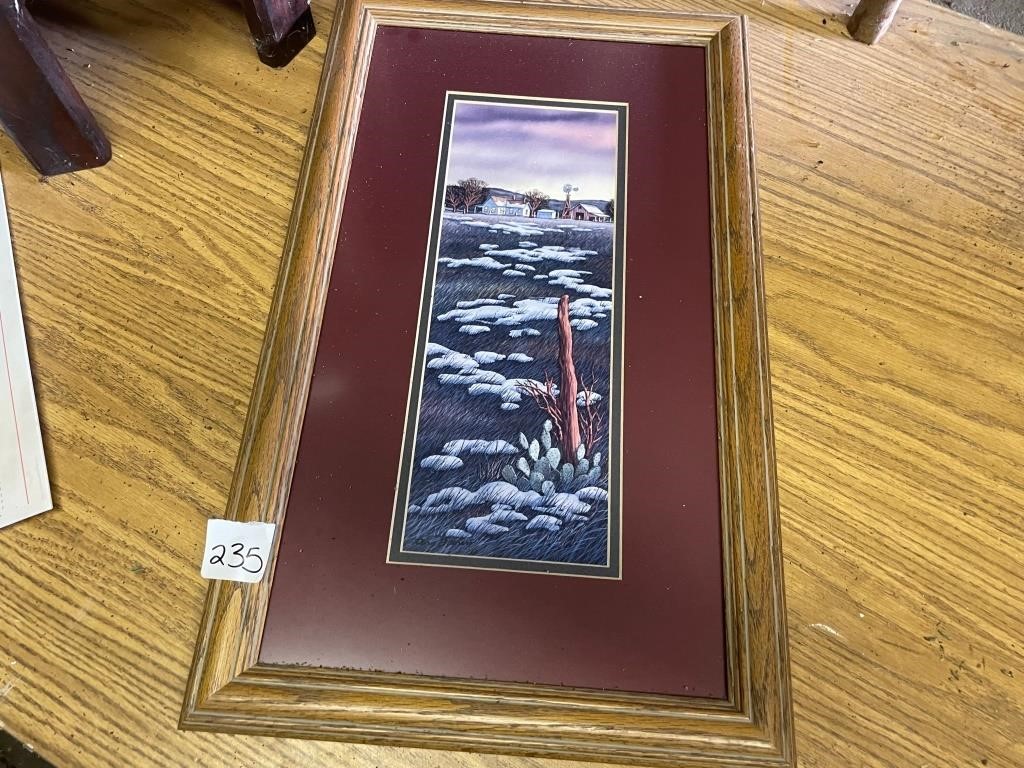 framed farm picture