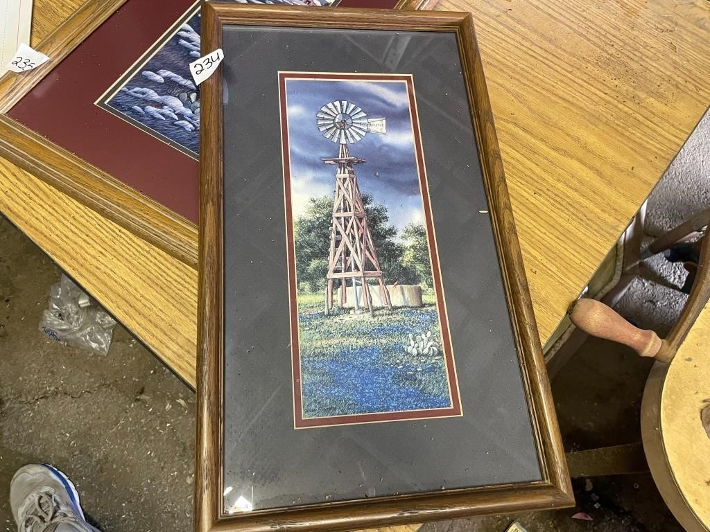 framed windmill picture