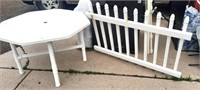Plastic Patio Table & Fence Section
