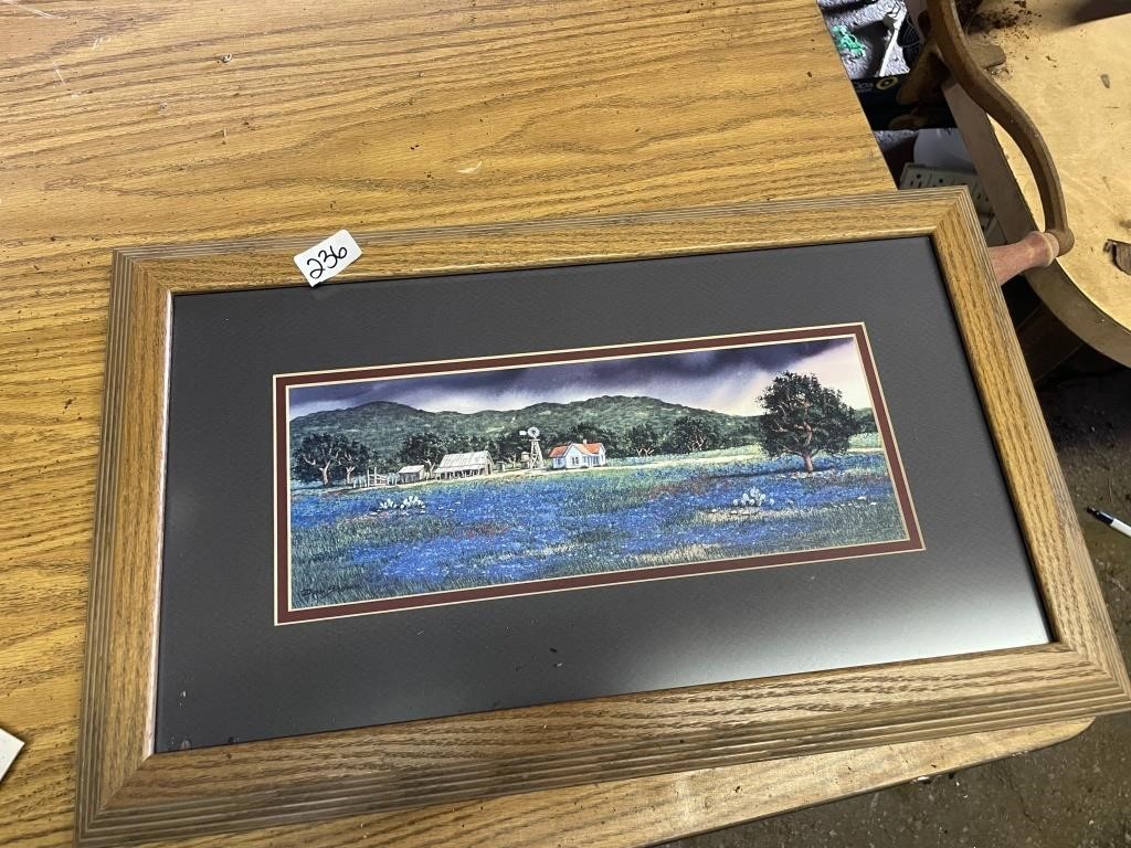 framed farm picture