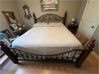 King Size Bed w/ Bedding, Mattress & Box Springs