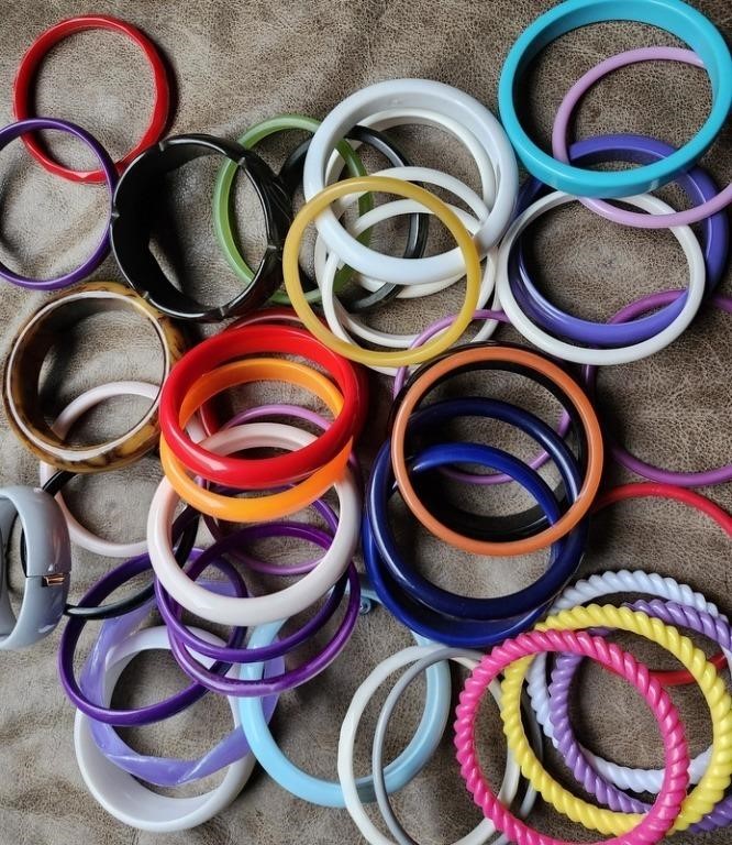 Plastic bangle bracelets,