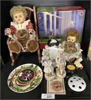 Porcelain Cache Pot, Vintage Dolls, LED Battery