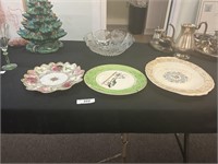 Two Decorative Plates + American Rose Platter