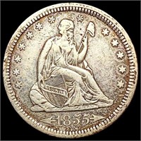 1855 Arws Seated Liberty Quarter LIGHTLY