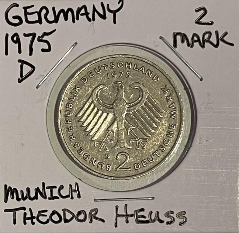 Germany 1975D 2 Mark T. Heuss Comm.