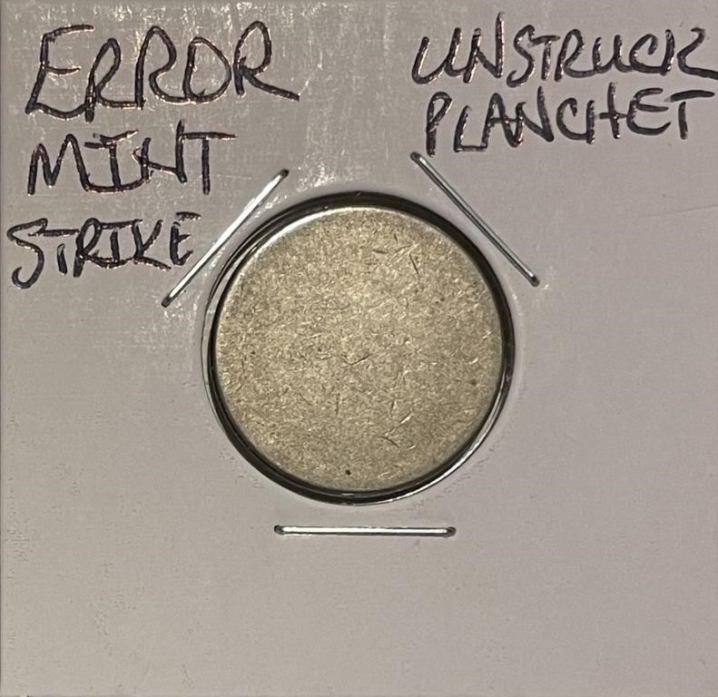 Mint Error Unstruck Nickel Planchet