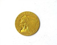 1908 Gold $2.50 CH/GEM BU