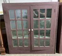 (N) Vintage Painted Shelved Cabinet 39 1/4” x 12”