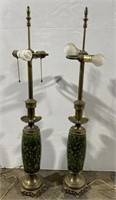 (N) 2 Brass Table Lamps 41" tall