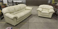 Matching Leather Sofa & Chair