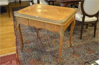 French marquetry flip top games table
