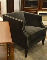 Pair of mohair upholstered club chairs