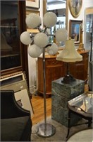 Retro glass and chrome floor lamp