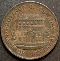 Canada PC-1B3 1844 Bank of Montreal ½ Penny Token