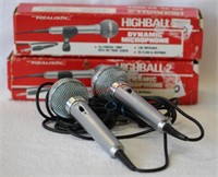 Lot of 2 Realistic Highball 2 Dynamic Microphones