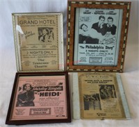 Lot of 4 Vintage Tennessee Theater Show Flyers
