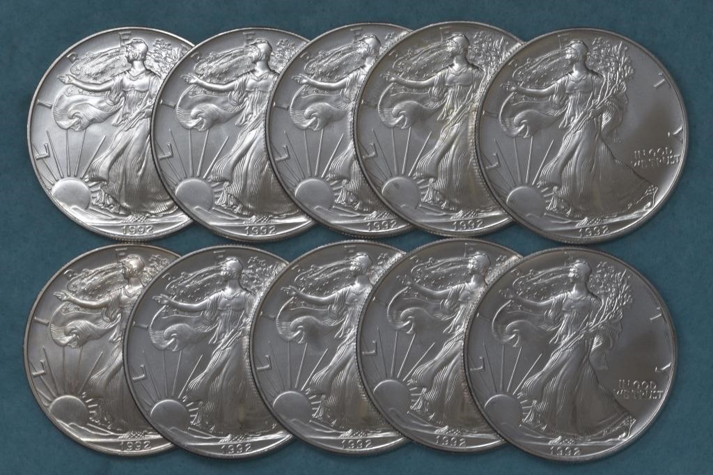 Roll of 19 1992 ASE Silver Eagles