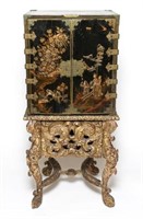 English Georgian Chinoiserie Chest on Stand
