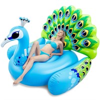 JOYIN Inflatable Peacock Pool Float - Giant Blue