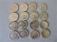 16 - 1867 - 1967 Twenty Five Cent Coins