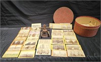 Antique stereoscope viewer with 34 cards