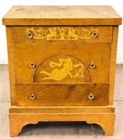 19th Century Walnut Danish Inlaid Figural Commode