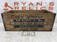 RARE Early Blatz Beer advertising club size wood