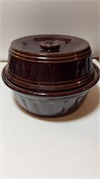 Vintage Brown Glazed Stoneware covered Baking