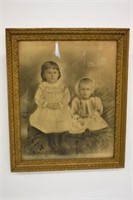 VICTORIAN BABY PICTURE IN GILDED FRAME- 23 X 19'