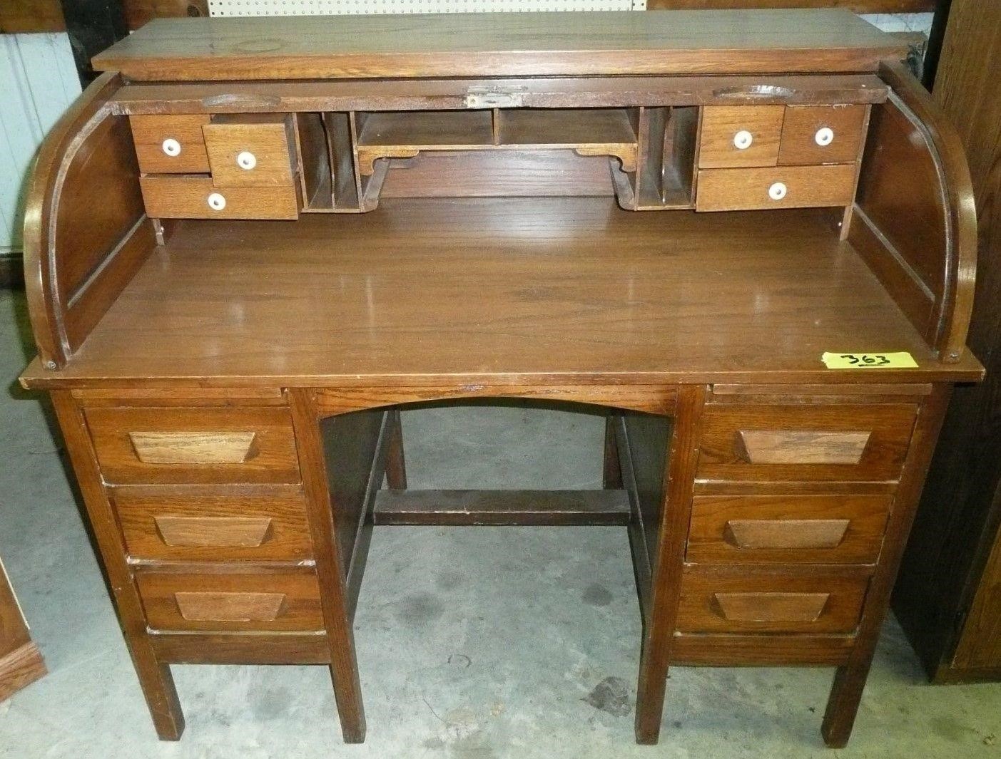 Oak Roll Top Desk