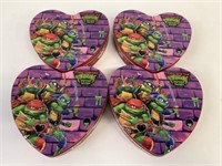 4 TMNT Milk Chocolate Hearts in Tin