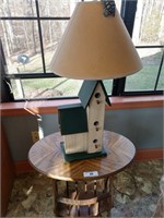 Magazine Rack Side Table with Lamp