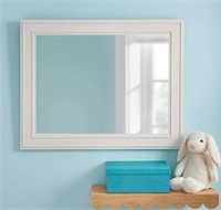 Medium Traditional White Framed Mirror (24 in. W
