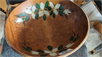 Large Wooden footed bowl