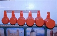 Set of six 1970's burnt orange Tupperware