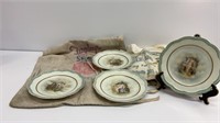 Set of 4 Bavaria plates, advertising burlap sacks