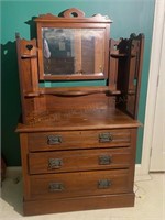 Solid Wood Dresser w/Mirror