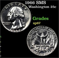 1966 SMS Washington Quarter 25c Grades sp67
