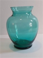 6" Green Glass Vase Color Antique Green