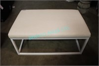 1X, WHITE PADDED BENCH WITH METAL FRAME