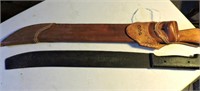 Large machete with sheath