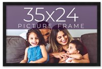 **READ DESC** 35x24 Frame Black Real Wood Picture