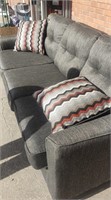 Couch 88" long, Dark Grey Fabric w/2 pillows